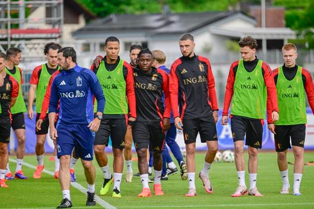 Belgium Media Activities UEFA EURO, EM, Europameisterschaft,Fussball 2024 12 06 2024 FREIBERG AM NECKA, GERMANY - JUNE 12 : Red Devils during a training session of the Belgian Red Devils at the UEFA Euro 2024 European Football Championship tournament on June 12, 2024 in Freiberg am Necka, Germany, 12 06 2024 Freiberg am Necka Germany  Copyright: xPdvx