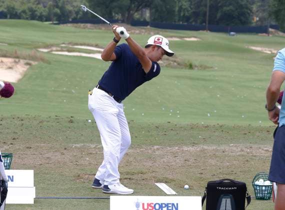 Takumi Kanaya of Japan warms up during a practice round at the 124th U.S. Open golf championship at Pinehurst Resort & Country Club in Pinehurst, N.C. on Wednesday, June 12, 2024.  NCP20240612111 JOHNxANGELILLO