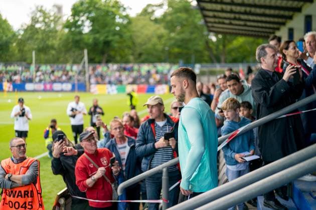 SOCCER - UEFA EURO, EM, Europameisterschaft,Fussball 2024 BERLIN,GERMANY,12.JUN.24 - SOCCER -UEFA EURO 2024, OEFB, Oesterreichischer Fussball-Bund, training. Image shows Marko Arnautovic (AUT).  GEPAxpictures xJohannesxFriedl