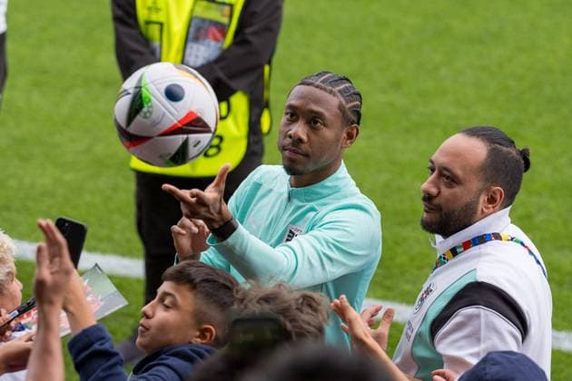 Sport Bilder des Tages SOCCER - UEFA EURO, EM, Europameisterschaft,Fussball 2024 BERLIN,GERMANY,12.JUN.24 - SOCCER -UEFA EURO 2024, OEFB, Oesterreichischer Fussball-Bund, training. Image shows David Alaba (AUT).  GEPAxpictures xJohannesxFriedl