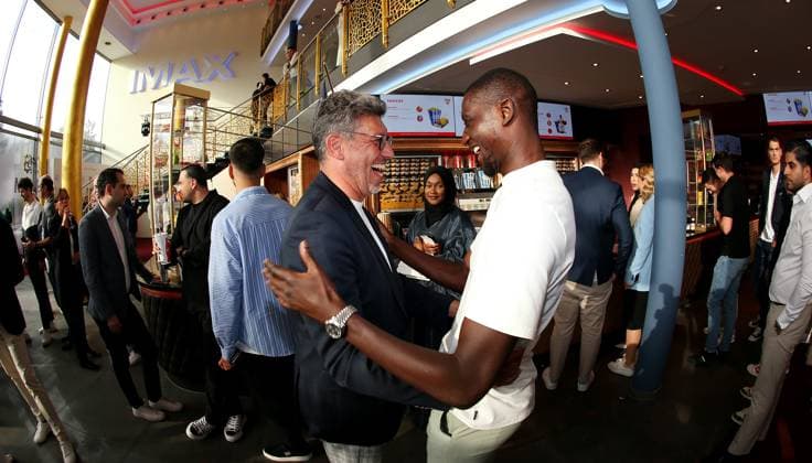 12.06.2024, Deutschland, Leonberg, Fußball Bundesliga, VfB in Team, Filmpremiere Traumpalast Leonberg, 18 Uhr Roter Teppich, 19.30 Talk, dann Film, VfB Präsident Claus Vogt mit Serhou Guirassy