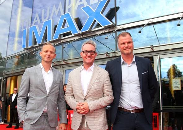 12.06.2024, Deutschland, Leonberg, Fußball Bundesliga, VfB in Team, Filmpremiere Traumpalast Leonberg, 18 Uhr Roter Teppich, 19.30 Talk, dann Film, v.l. VfB Vorstand Finanzen Rouven Casper, Vorstandvorsitzender Alexander Wehrle, VfB Vorstand Fabian Wohlgemuth