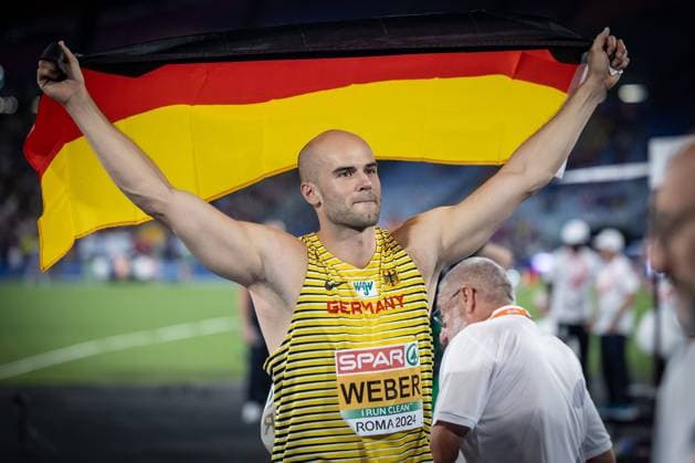 Sport Themen der Woche KW24 Sport Bilder des Tages Leichtathletik-Europameisterschaften; Rom, 12.06.2024 Julian WEBER (GER) wird zweiter im Speerwurf; Leichtathletik-Europameisterschaften am 12.06.24 im Olympiastadion in Rom, Italien. *** European Athletics Championships Rome, 12 06 2024 Julian WEBER GER finishes second in the javelin throw European Athletics Championships on 12 06 24 at the Olympic Stadium in Rome, Italy Copyright: xBEAUTIFULxSPORTS LeahxKohringx