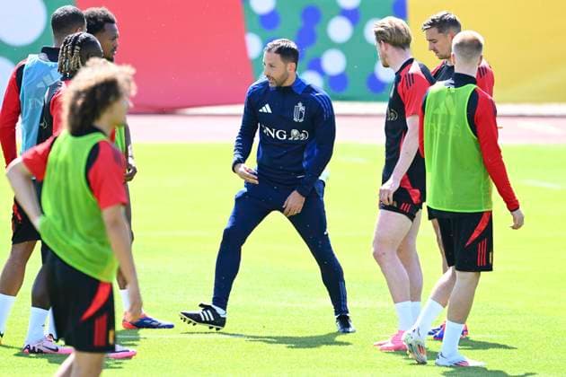 Belgium Media Activities UEFA EURO, EM, Europameisterschaft,Fussball 2024 13 06 2024 FREIBERG AM NECKA, GERMANY - JUNE 13 : Tedesco Domenico head coach of Belgium during a training session of the Belgian Red Devils at the UEFA Euro 2024 European Football Championship tournament on June 13, 2024 in Freiberg am Necka, Germany, 13 06 2024 Freiberg am Necka Germany  Copyright: xVincentxKalutx