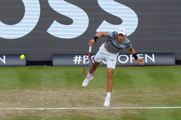 BOSS Open ATP, Tennis Herren 250 2024; Stuttgart, 13.06.2024 Brandon Nakashima (USA, Vereinigte Staaten von Amerika); BOSS Open 2024, ATP 250, Anlage des TC Weissenhof am 13.06.2024, Stuttgart. Copyright: xBEAUTIFULxSPORTSx Pajonkx