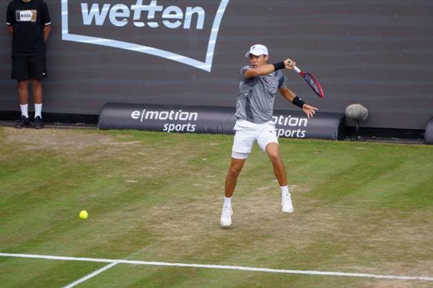 BOSS Open ATP, Tennis Herren 250 2024; Stuttgart, 13.06.2024 Brandon Nakashima (USA, Vereinigte Staaten von Amerika); BOSS Open 2024, ATP 250, Anlage des TC Weissenhof am 13.06.2024, Stuttgart. Copyright: xBEAUTIFULxSPORTSx Pajonkx