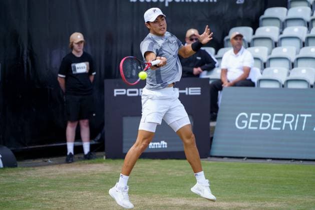 BOSS Open ATP, Tennis Herren 250 2024; Stuttgart, 13.06.2024 Brandon Nakashima (USA, Vereinigte Staaten von Amerika); BOSS Open 2024, ATP 250, Anlage des TC Weissenhof am 13.06.2024, Stuttgart. Copyright: xBEAUTIFULxSPORTSx Pajonkx