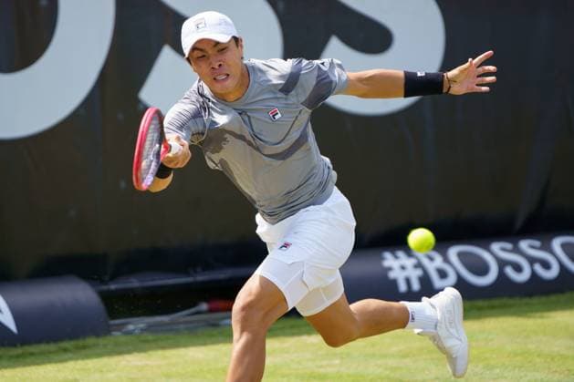 BOSS Open ATP, Tennis Herren 250 2024; Stuttgart, 13.06.2024 Brandon Nakashima (USA, Vereinigte Staaten von Amerika); BOSS Open 2024, ATP 250, Anlage des TC Weissenhof am 13.06.2024, Stuttgart. Copyright: xBEAUTIFULxSPORTSx Pajonkx
