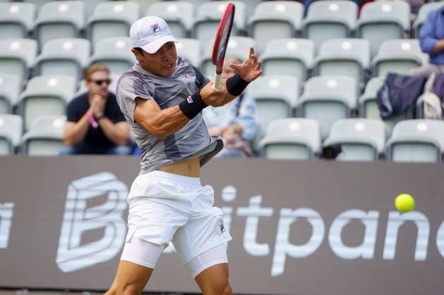 BOSS Open ATP, Tennis Herren 250 2024; Stuttgart, 13.06.2024 Brandon Nakashima (USA, Vereinigte Staaten von Amerika); BOSS Open 2024, ATP 250, Anlage des TC Weissenhof am 13.06.2024, Stuttgart. Copyright: xBEAUTIFULxSPORTSx Pajonkx