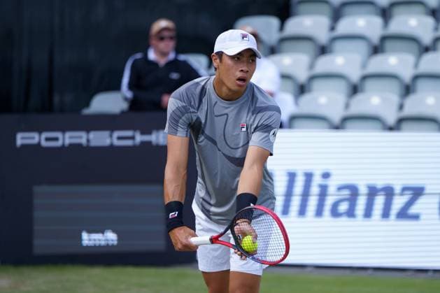 BOSS Open ATP, Tennis Herren 250 2024; Stuttgart, 13.06.2024 Brandon Nakashima (USA, Vereinigte Staaten von Amerika); BOSS Open 2024, ATP 250, Anlage des TC Weissenhof am 13.06.2024, Stuttgart. Copyright: xBEAUTIFULxSPORTSx Pajonkx