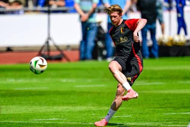 Belgium Media Activities UEFA EURO, EM, Europameisterschaft,Fussball 2024 13 06 2024 FREIBERG AM NECKA, GERMANY - JUNE 13 : De Bruyne Kevin forward of Belgium during a training session of the Belgian Red Devils at the UEFA Euro 2024 European Football Championship tournament on June 13, 2024 in Freiberg am Necka, Germany, 13 06 2024 Freiberg am Necka Germany  Copyright: xPeterxDexVoechtx