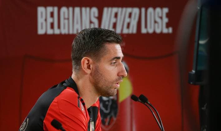 Freiberg , Fußball Nationalmannschaft Belgien Pressekonferenz , Koen Casteels
