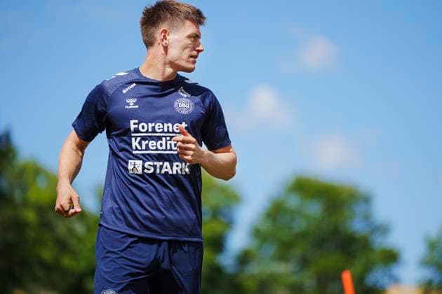 Danish player Joakim Maehle during the national team, Nationalteam s training in Freudenstadt, Germany, Thursday, June 13, 2024. Denmark plays its first match on Sunday against Slovenia in the EURO 2024 Group C. (Photo: Liselotte Sabroe Ritzau Scanpix) , Freudenstadt Tyskland Copyright: Ritzau Scanpix LiselottexSabroex spdk20240613-120942-L