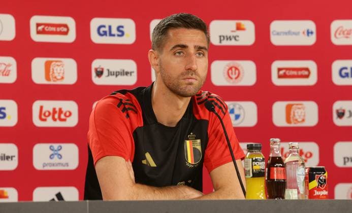 Freiberg , Fußball Nationalmannschaft Belgien Pressekonferenz , Koen Casteels