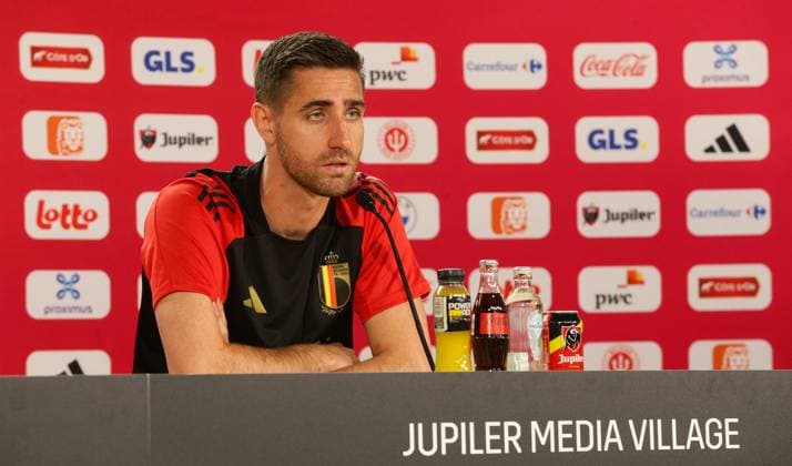 Freiberg , Fußball Nationalmannschaft Belgien Pressekonferenz , Koen Casteels