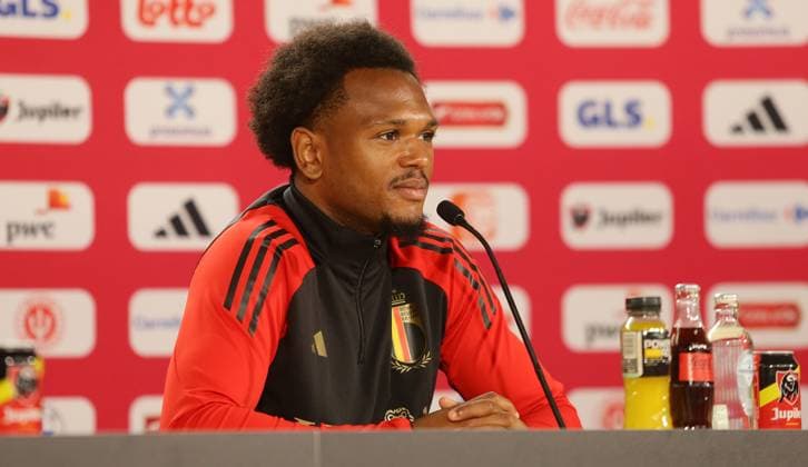 Freiberg , Fußball Nationalmannschaft Belgien Pressekonferenz , Lois Openda