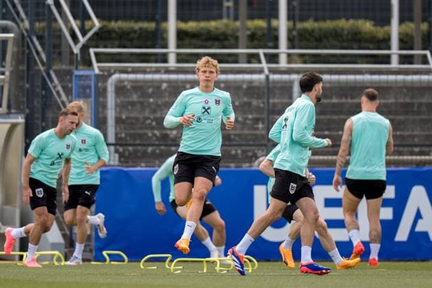 EURO 2024, Nationalteam Österreich, Training SOCCER - UEFA EURO, EM, Europameisterschaft,Fussball 2024 BERLIN,GERMANY,13.JUN.24 - SOCCER -UEFA EURO 2024, OEFB, Oesterreichischer Fussball-Bund, training. Image shows Leopold Querfeld (AUT). GEPAxpictures xJohannesxFriedl