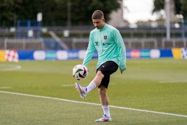 EURO 2024, Nationalteam Österreich, Training SOCCER - UEFA EURO, EM, Europameisterschaft,Fussball 2024 BERLIN,GERMANY,13.JUN.24 - SOCCER -UEFA EURO 2024, OEFB, Oesterreichischer Fussball-Bund, training. Image shows Romano Schmid (AUT). GEPAxpictures xJohannesxFriedl