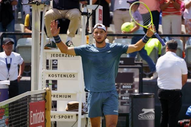 BOSS Open ATP, Tennis Herren 250 2024; Stuttgart, 13.06.2024 Jan-Lennard Struff (GER, Deutschland) jubelt nach seinem gewonnen Match; BOSS Open 2024, ATP 250, Anlage des TC Weissenhof am 13.06.2024, Stuttgart. Copyright: xBEAUTIFULxSPORTSx Pajonkx