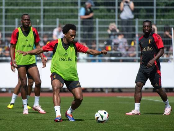 Lois Openda (Belgien, 20) am Ball, GER, Belgium (BEL), Public Training Session, Fussball Europameisterschaft, UEFA EURO, EM, Europameisterschaft,Fussball 2024, 13.06.2024 GER, Belgium (BEL), Public Training Session, Fussball Europameisterschaft, UEFA EURO 2024, 13.06.2024 Freiberg am Neckar Copyright: xEibner-Pressefoto Memmlerx EP_MMR