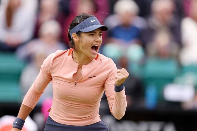 Emma Raducanu during a round of 16 match against Daria Snigur. Rothesay Open Nottingham, Day 4, Tennis, Lexus Nottingham Tennis Centre, Nottingham, UK - 13 June 2024  Copyright: xRyanxBrowne Shutterstockx 14523730r