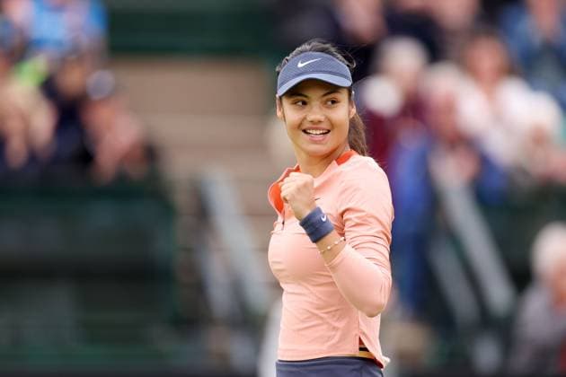 Emma Raducanu during a round of 16 match against Daria Snigur. Rothesay Open Nottingham, Day 4, Tennis, Lexus Nottingham Tennis Centre, Nottingham, UK - 13 June 2024  Copyright: xRyanxBrowne Shutterstockx 14523730av