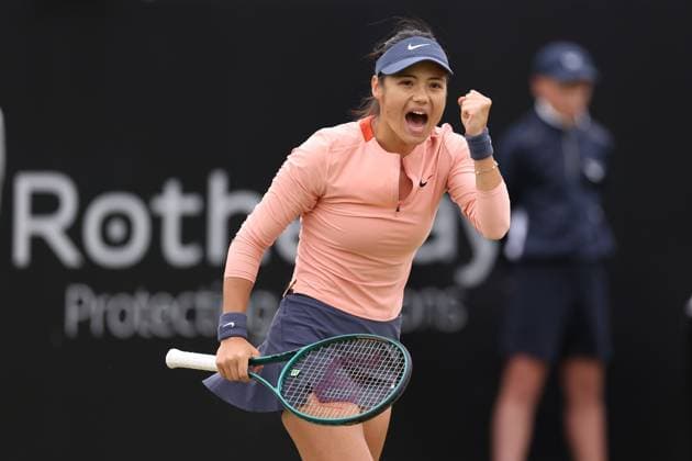 Emma Raducanu during a round of 16 match against Daria Snigur. Rothesay Open Nottingham, Day 4, Tennis, Lexus Nottingham Tennis Centre, Nottingham, UK - 13 June 2024  Copyright: xRyanxBrowne Shutterstockx 14523730as