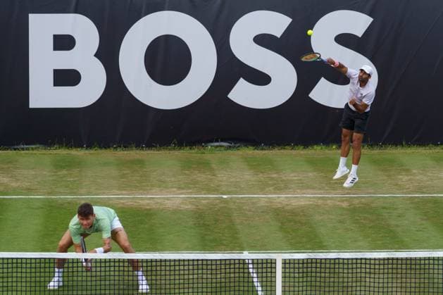 BOSS Open ATP, Tennis Herren 250 2024; Stuttgart, 13.06.2024 Benjamin Hassan (DEU, Deutschland), Daniel Masur (DEU, Deutschland); BOSS Open 2024, ATP 250, Anlage des TC Weissenhof am 13.06.2024, Stuttgart. Copyright: xBEAUTIFULxSPORTSx Pajonkx