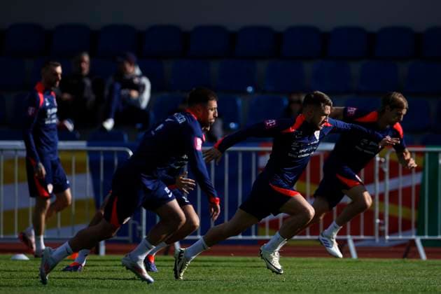 Croatian players during the team s training session held in Neuruppin, Germany, 13 June 2024. Croatian national team, Nationalteam training session !ACHTUNG: NUR REDAKTIONELLE NUTZUNG!  Copyright: xAlbertoxEstevezx GRAF261 20240613-55013862691_1