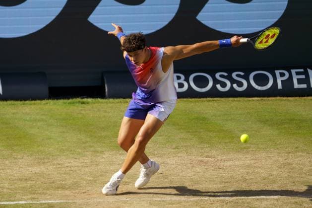 BOSS Open ATP, Tennis Herren 250 2024; Stuttgart, 13.06.2024 Ben Shelton (USA, Vereinigte Staaten von Amerika); BOSS Open 2024, ATP 250, Anlage des TC Weissenhof am 13.06.2024, Stuttgart. Copyright: xBEAUTIFULxSPORTSx Pajonkx