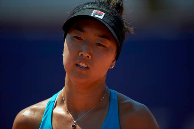 BBVA Open Internacional of Valencia on June 13, 2024 Ann Li from USA in action against Martina Trevisan from Italy during the BBVA Open Internacional of Valencia at Sporting Tennis Valencia. Ann Li from USA won 2-6, 6-3, 6-3 Valencia Sporting Tenis Valencia Valencia Spain Copyright: xGrupoxNostresportx