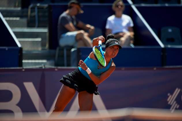 BBVA Open Internacional of Valencia on June 13, 2024 Ann Li from USA in action against Martina Trevisan from Italy during the BBVA Open Internacional of Valencia at Sporting Tennis Valencia. Ann Li from USA won 2-6, 6-3, 6-3 Valencia Sporting Tenis Valencia Valencia Spain Copyright: xGrupoxNostresportx