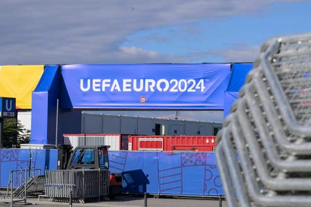 Blick auf das Stadion vor der UEFA EURO, EM, Europameisterschaft,Fussball 2024, Das Olympia - Stadion Berlin, vor Beginn der Fussball EM 2024 - UEFA, 13.06. 2024, Copyright: HMBxMedia UwexKoch