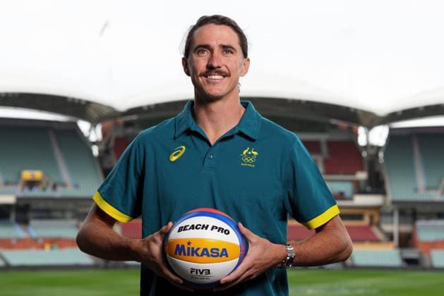 AUSTRALIAN OLYMPIC Beach volleyball, Beachvolleyball Thomas Hodges announced as part of the Australian Mens Olympic Beach Volleyball Team at Adelaide Oval in Adelaide, Friday, June 14, 2024. ( NO ARCHIVING, EDITORIAL USE ONLY, NO USE IN BOOKS WITHOUT CONSENT ADELAIDE SOUTH AUSTRALIA AUSTRALIA  Copyright: xMATTxTURNERx 20240614118826690151
