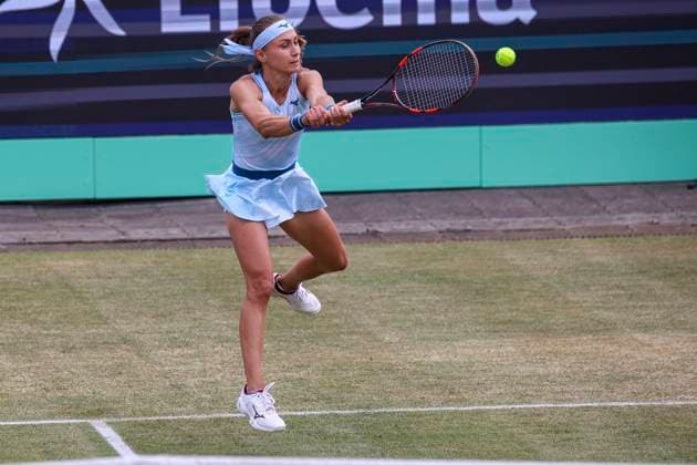 Libema Open Tennis Championship - Day 6 Aleksandra Krunic of Serbia in action during the WTA, Tennis Damen tennis game against Jessica Pegula of USA at the Libema Open Tournament - Rosmalen Grass Court Championships in Den Bosch, the Netherlands on June 13, 2024 Den Bosch Netherlands  Copyright: xNicolasxEconomoux originalFilename:oikonomou-notitle240613_npQa4.jpg