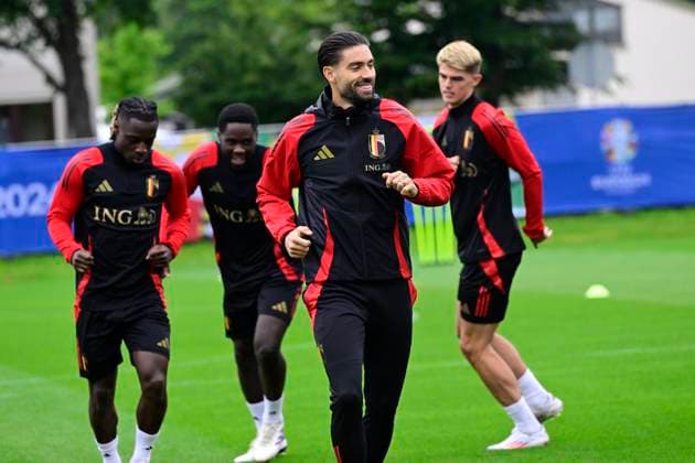 Belgium Media Activities UEFA EURO, EM, Europameisterschaft,Fussball 2024 14 06 2024 FREIBERG AM NECKA, GERMANY - JUNE 14 : Carrasco Yannick forward of Belgium during a training session of the Belgian Red Devils at the UEFA Euro 2024 European Football Championship tournament on June 14, 2024 in Freiberg am Necka, Germany, 14 06 2024 Freiberg am Necka Germany  Copyright: xPeterxDexVoechtx