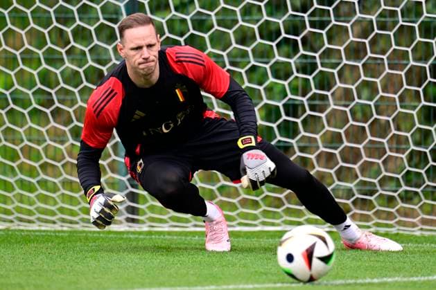 Belgium Media Activities UEFA EURO, EM, Europameisterschaft,Fussball 2024 14 06 2024 FREIBERG AM NECKA, GERMANY - JUNE 14 : Sels Matz goalkeeper of Belgium during a training session of the Belgian Red Devils at the UEFA Euro 2024 European Football Championship tournament on June 14, 2024 in Freiberg am Necka, Germany, 14 06 2024 Freiberg am Necka Germany  Copyright: xPeterxDexVoechtx