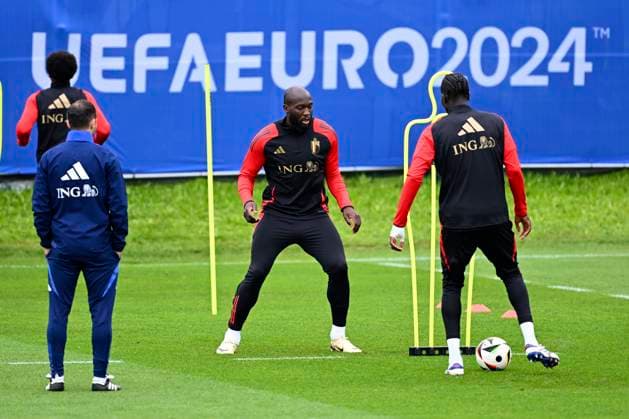 Belgium Media Activities UEFA EURO, EM, Europameisterschaft,Fussball 2024 14 06 2024 FREIBERG AM NECKA, GERMANY - JUNE 14 : Lukaku Romelu forward of Belgium during a training session of the Belgian Red Devils at the UEFA Euro 2024 European Football Championship tournament on June 14, 2024 in Freiberg am Necka, Germany, 14 06 2024 Freiberg am Necka Germany  Copyright: xVincentxKalutx