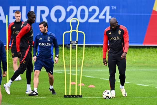 Belgium Media Activities UEFA EURO, EM, Europameisterschaft,Fussball 2024 14 06 2024 FREIBERG AM NECKA, GERMANY - JUNE 14 : Lukaku Romelu forward of Belgium during a training session of the Belgian Red Devils at the UEFA Euro 2024 European Football Championship tournament on June 14, 2024 in Freiberg am Necka, Germany, 14 06 2024 Freiberg am Necka Germany  Copyright: xVincentxKalutx