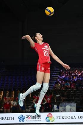 Amelie Rotar (FRA), JUNE 14, 2024 - Volleyball : FIVB Volleyball Nations League 2024 Women s Preliminary Round between Serbia 1-3 France at West Japan General Exhibition Center, Fukuoka, Japan. Noxthirdxpartyxsales  (256349918)