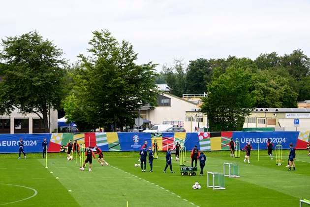 Belgium Media Activities UEFA EURO, EM, Europameisterschaft,Fussball 2024 14 06 2024 FREIBERG AM NECKA, GERMANY - JUNE 14 : Belgian Red Devis during a training session of the Belgian Red Devils at the UEFA Euro 2024 European Football Championship tournament on June 14, 2024 in Freiberg am Necka, Germany, 14 06 2024 Freiberg am Necka Germany  Copyright: xVincentxKalutx
