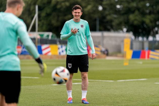 SOCCER - UEFA EURO, EM, Europameisterschaft,Fussball 2024 BERLIN,GERMANY,14.JUN.24 - SOCCER -UEFA EURO 2024, OEFB, Oesterreichischer Fussball-Bund, training. Image shows Michael Gregoritsch (AUT).  GEPAxpictures xJohannesxFriedl