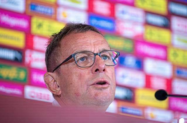 Fussball, Herren, Saison 2023 2024, EM 2024 in Deutschland, Pressekonferenz der Nationalelf von Österreich in der Messe Berlin, Trainer Ralf Rangnick (Österreich), 14.06. 2024, Copyright: xSebastianxRäppold MatthiasxKochx