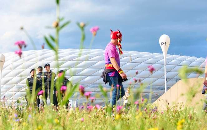 DFB and scotish fans, police, polizei, in the group stage match GERMANY - SCOTLAND of the UEFA European Championships 2024 on Jun 14, 2024 in Munich, Germany.