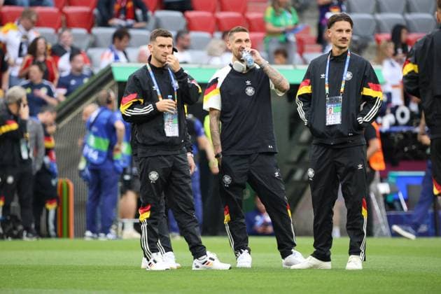 14.06.2024, Fussball, Herren, UEFA Europameisterschaft 2024, Eröffnungsspiel, Gruppe A, Deutschland - Schottland, Pascal Groß (Deutschland), Robin Koch (Deutschland), Robert Andrich (Deutschland) München Allianz Arena Bayern Deutschland (DE) Copyright: xSebastianxBachx