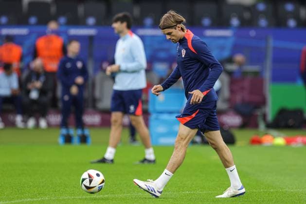 Croatia Training Session And press conference, PK, Pressekonferenz Group B - UEFA EURO, EM, Europameisterschaft,Fussball 2024 BERLIN, GERMANY - JUNE 14: Borna Sosa of Croatia during Croatia training session on Olympic Stadium on June 14, 2024 in Berlin, Germany. LukaxStanzl PIXSELL
