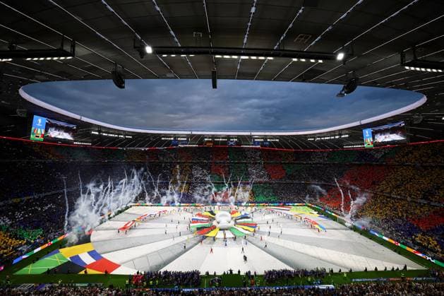 The opening ceremony Germany v Scotland, UEFA European Championship, EM, Europameisterschaft 2024, Group A, Football, Munich Football Arena, Munich, Germany, 14 Jun 2024 EDITORIAL USE ONLY No use with unauthorised audio, video, data, fixture lists, club league logos or live services. Online in-match use limited to 120 images, no video emulation. No use in betting, games or single club league player publications. Copyright: xKieranxMcManus Shutterstockx 14523770aq