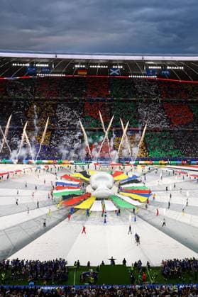The opening ceremony Germany v Scotland, UEFA European Championship, EM, Europameisterschaft 2024, Group A, Football, Munich Football Arena, Munich, Germany, 14 Jun 2024 EDITORIAL USE ONLY No use with unauthorised audio, video, data, fixture lists, club league logos or live services. Online in-match use limited to 120 images, no video emulation. No use in betting, games or single club league player publications. Copyright: xKieranxMcManus Shutterstockx 14523770av