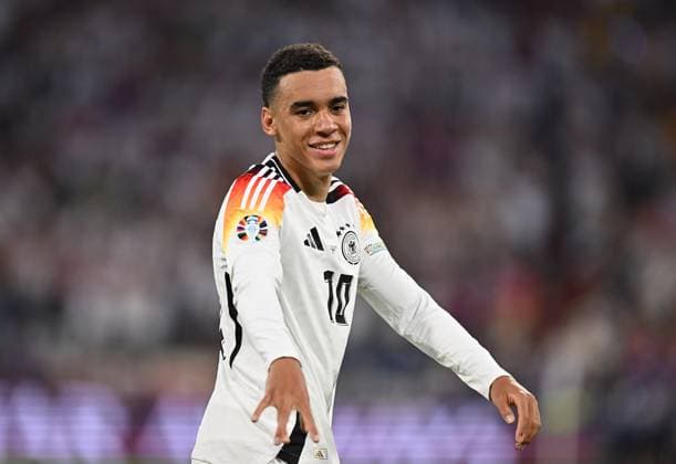 Sport Bilder des Tages 14.06.2024, xscotx, Fussball EM 2024, Deutschland - Schottland, emspor, v.l. Jamal Musiala (Deutsche Fussball Nationalmannschaft DFB) celebrate the goal, Der Torjubel zum 2:0 München
