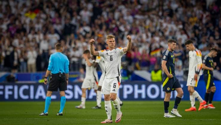 Munich, Germany. 14th Jun 2024. Goal celebration by Joshua Kimmich (DFB) Germany - Scotland Deutschland - Schottland 14.06.2024
